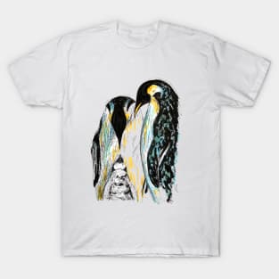 Penguin Family Doodle T-Shirt